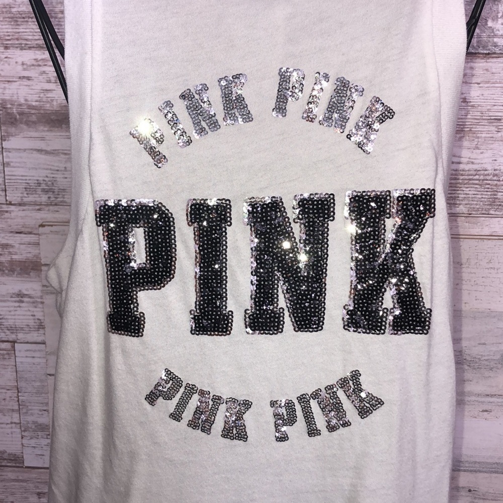 Pink Victoria’s Secret tropical tank top size medium bling tank top summer warm‌ - Picture 2 of 9